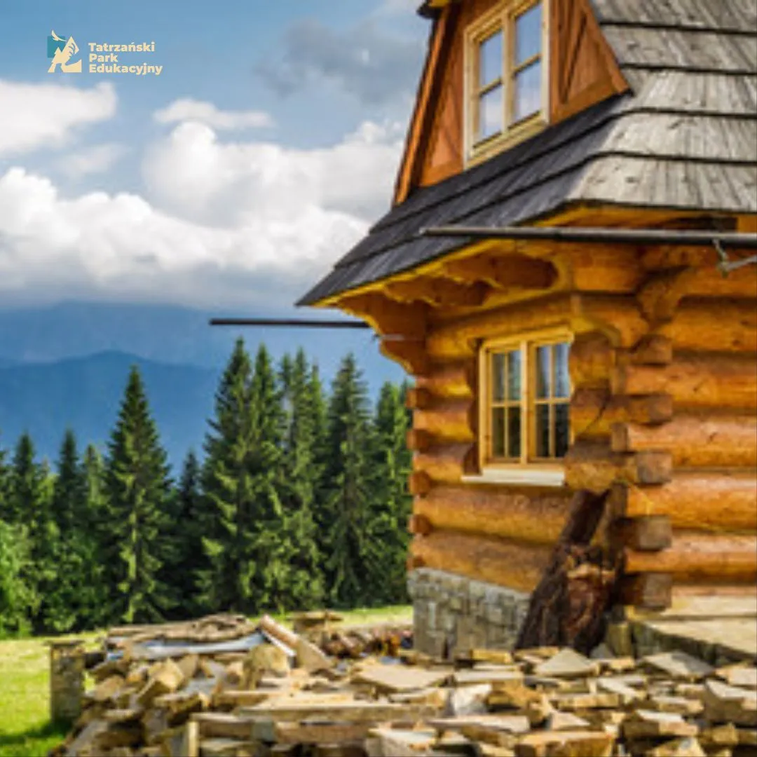 The Highlander cottage, traditional Podhale architecture, beams, shingles and pazdury